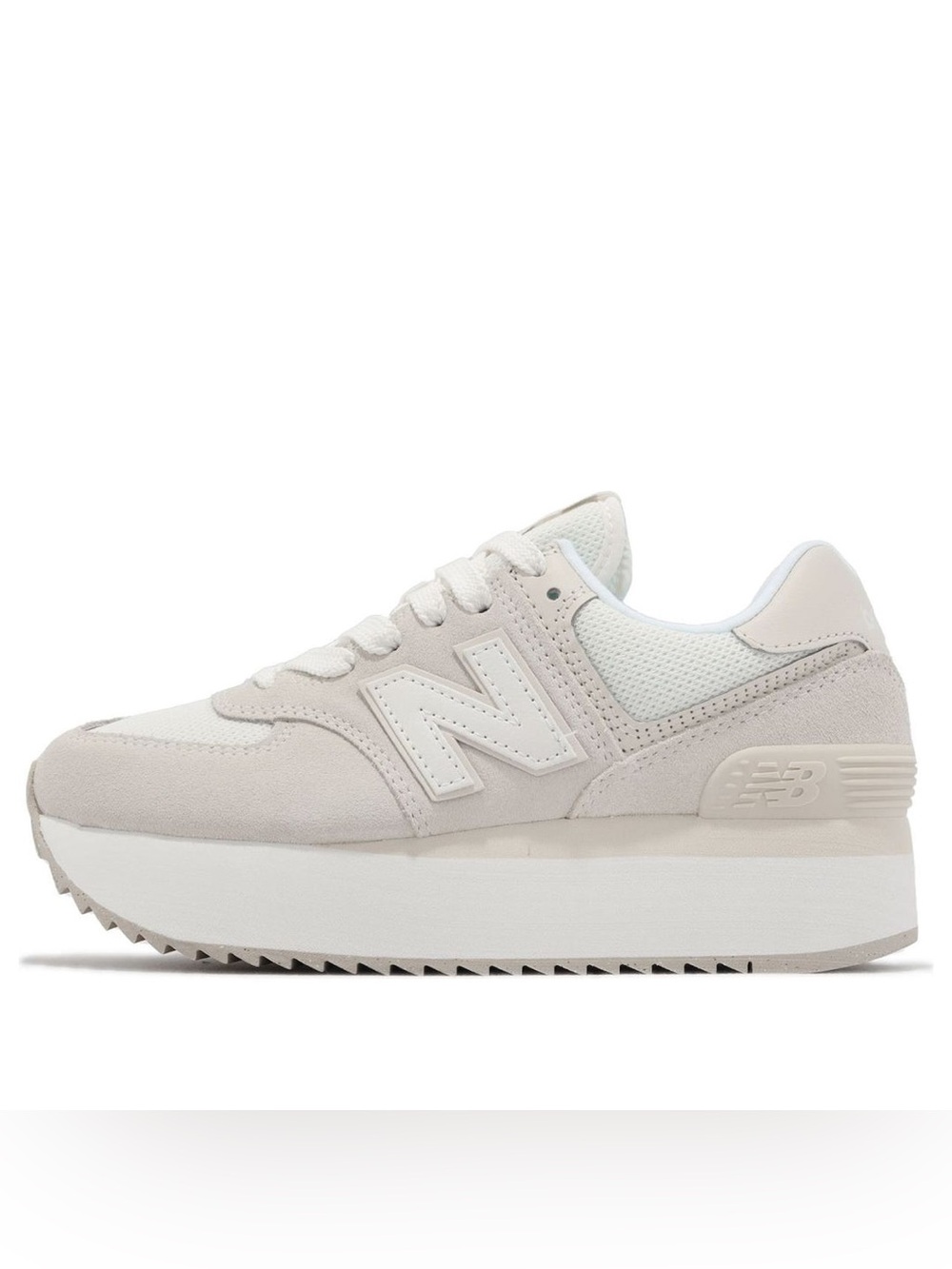 New Balance Women's 574+ Platform Low Top Sneakers Size 9.5 M Neutral White